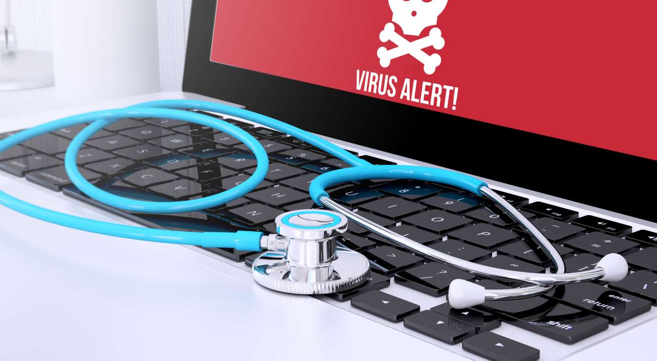 Stethoscope on laptop