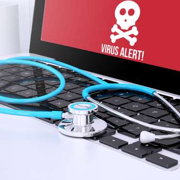 Stethoscope on laptop