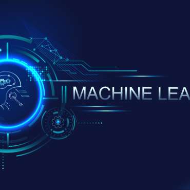 Machine learning banner logo for technology, Ai, big data, algorithm, neural network, deep learning and autonomous. futuristic vector landing page concept background.